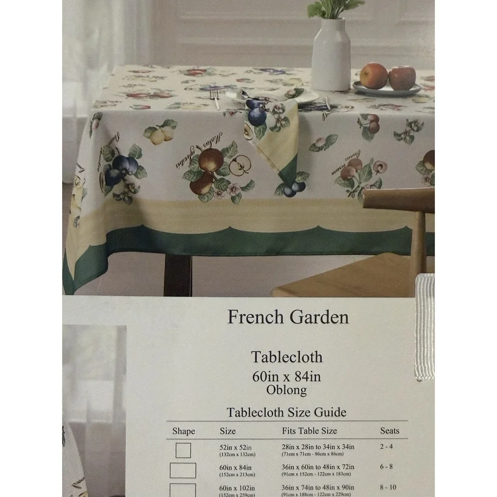 VILLEROY & BOCH Tablecloth 60 X 84FRENCH GARDEN VEGETABLES 100% POLYESTER NWT